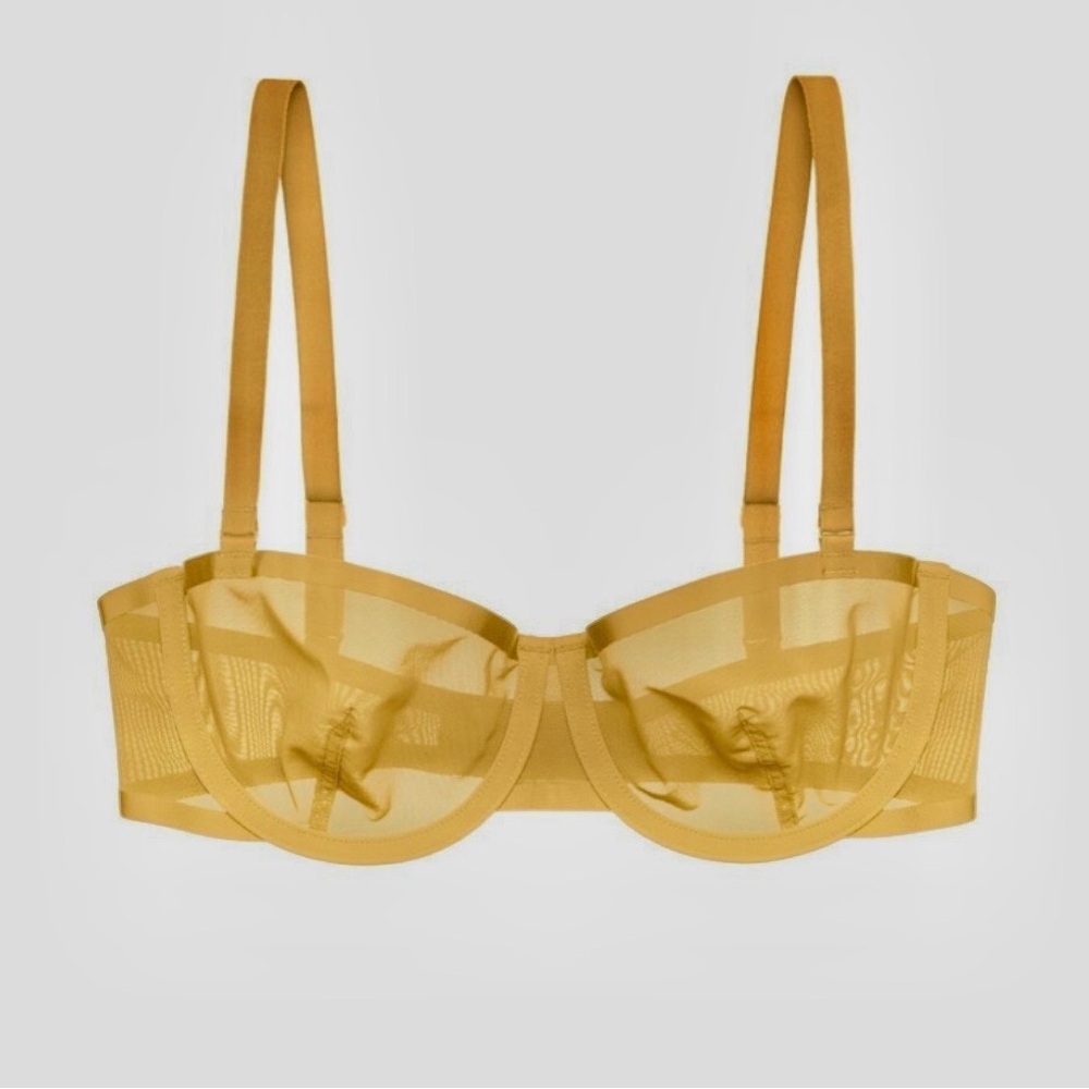 CUUP The Balconette Mesh Bra || NWOT || 36B || Marigold